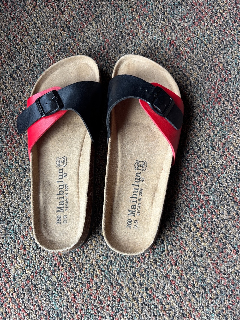 Maibulun Red Black Sandals Flip Flood 42